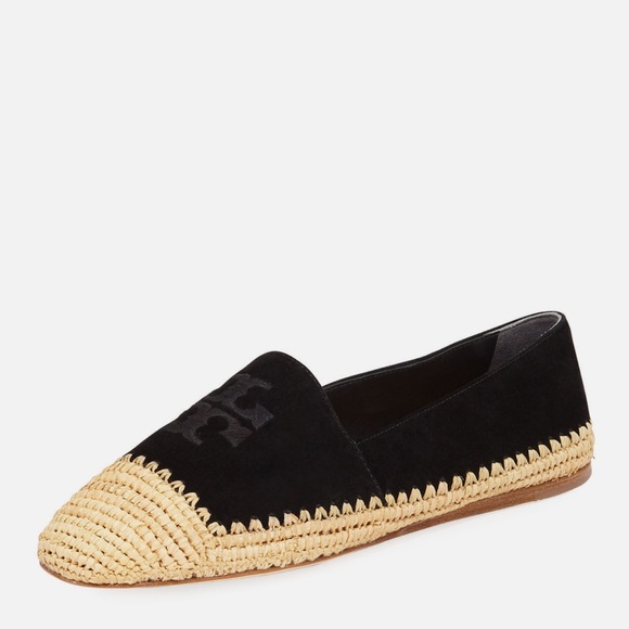 Tory Burch Women Arianne Black Suede Espadrille Flats - Picture 2 of 6